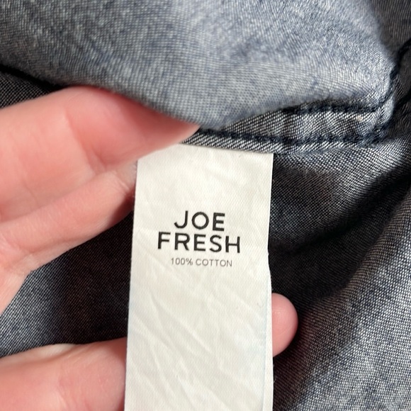 Joe Fresh Oversized Denim Chambray Button Down Shirt - Picture 2 of 4